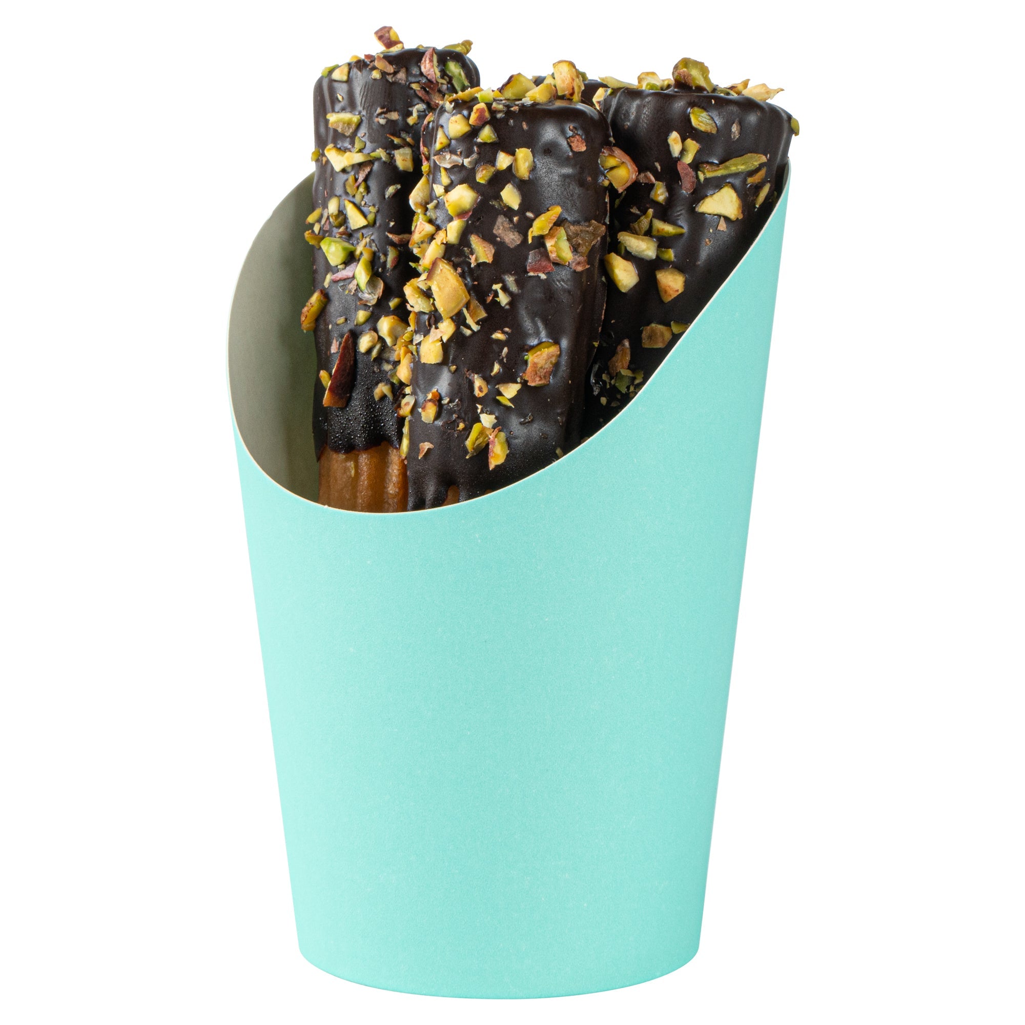 Bio Tek 12 oz Round Turquoise Paper Incline Cup - 3 1/2" x 3 1/2" x 4 3/4" - 100 count box