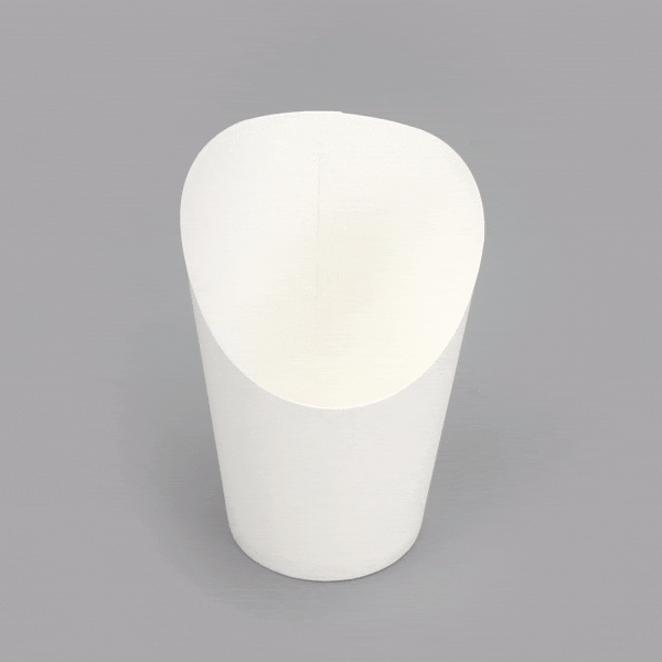Bio Tek 12 oz Round White Paper Incline Cup - 3 1/2" x 3 1/2" x 4 3/4" - 100 count box