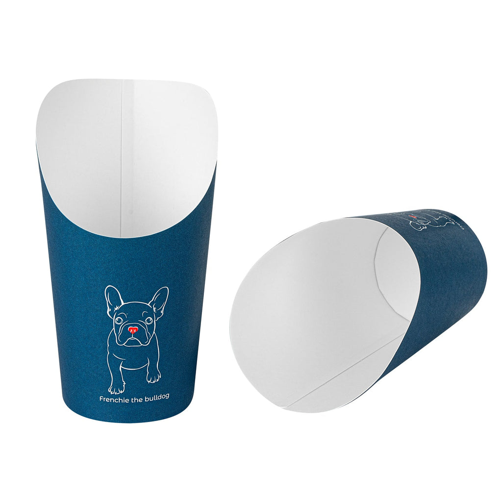 Bio Tek 16 oz Round Frenchie Paper Incline Cup - 3 1/2" x 3 1/2" x 5 3/4" - 100 count box