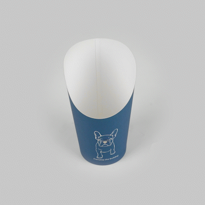 Bio Tek 16 oz Round Frenchie Paper Incline Cup - 3 1/2" x 3 1/2" x 5 3/4" - 100 count box