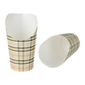 Bio Tek 16 oz Round Plaid Paper Incline Cup - 3 1/2" x 3 1/2" x 5 3/4" - 100 count box