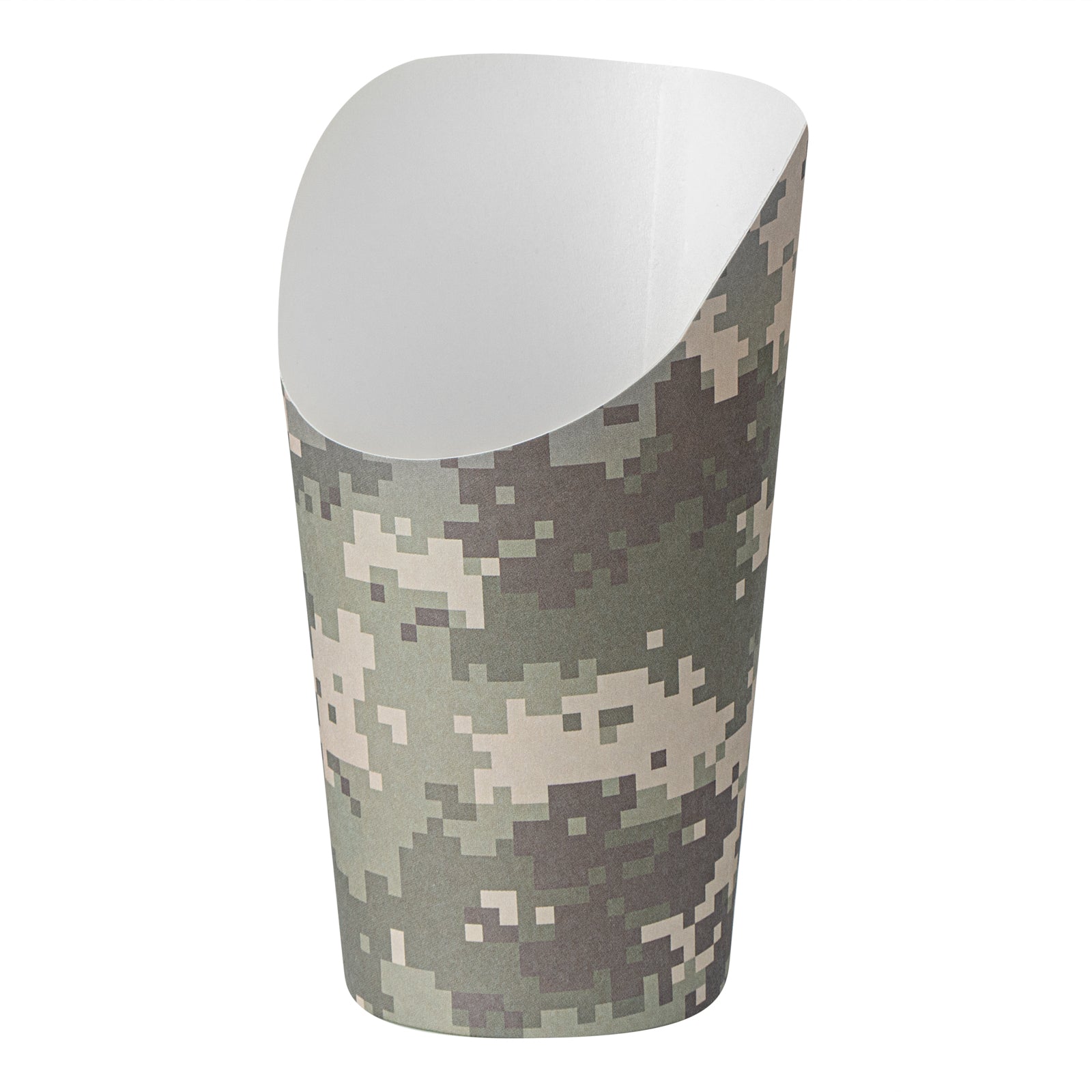 Bio Tek 16 oz Round Camouflage Paper Incline Cup - 3 1/2" x 3 1/2" x 5 3/4" - 100 count box