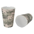 Bio Tek 16 oz Round Camouflage Paper To Go Fry Cup - 3 1/4" x 3 1/4" x 4 1/4" - 100 count box