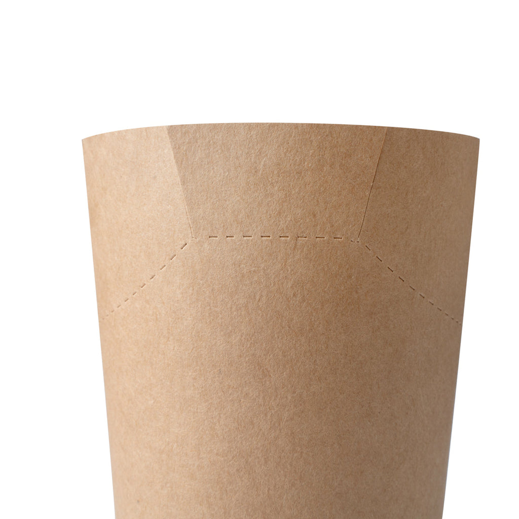 Bio Tek 16 oz Round Kraft Paper To Go Fry Cup - 3 1/4" x 3 1/4" x 4 1/4" - 100 count box