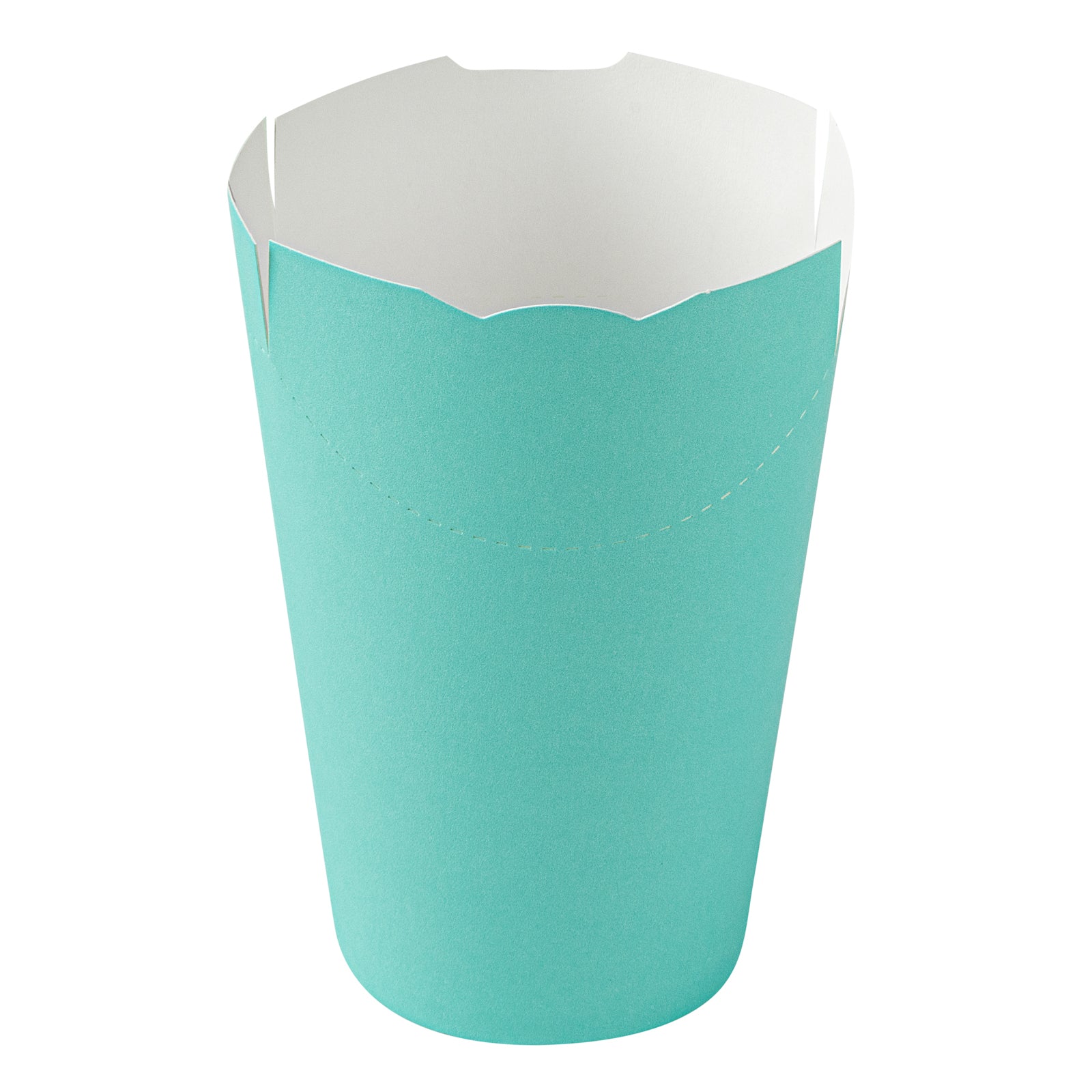 Bio Tek 16 oz Round Turquoise Paper To Go Fry Cup - 3 1/4" x 3 1/4" x 4 1/4" - 100 count box