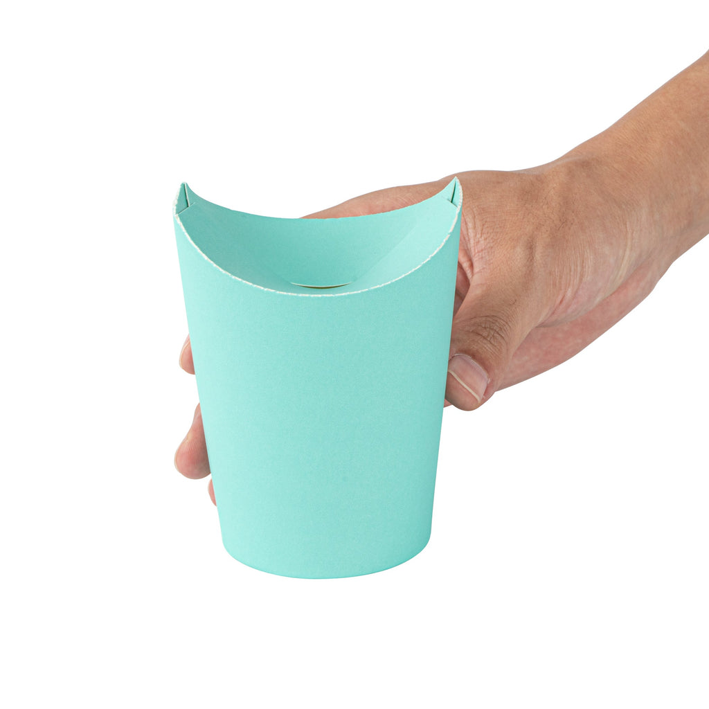 Bio Tek 16 oz Round Turquoise Paper To Go Fry Cup - 3 1/4" x 3 1/4" x 4 1/4" - 100 count box