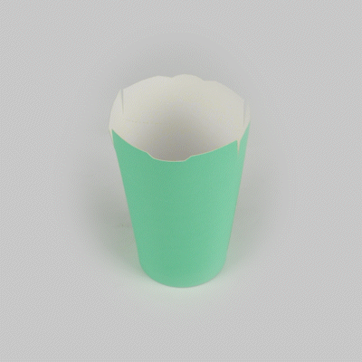 Bio Tek 16 oz Round Turquoise Paper To Go Fry Cup - 3 1/4" x 3 1/4" x 4 1/4" - 100 count box
