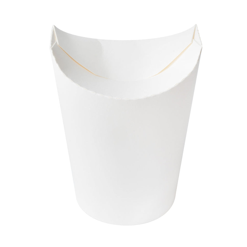 Bio Tek 16 oz Round White Paper To Go Fry Cup - 3 1/4" x 3 1/4" x 4 1/4" - 100 count box