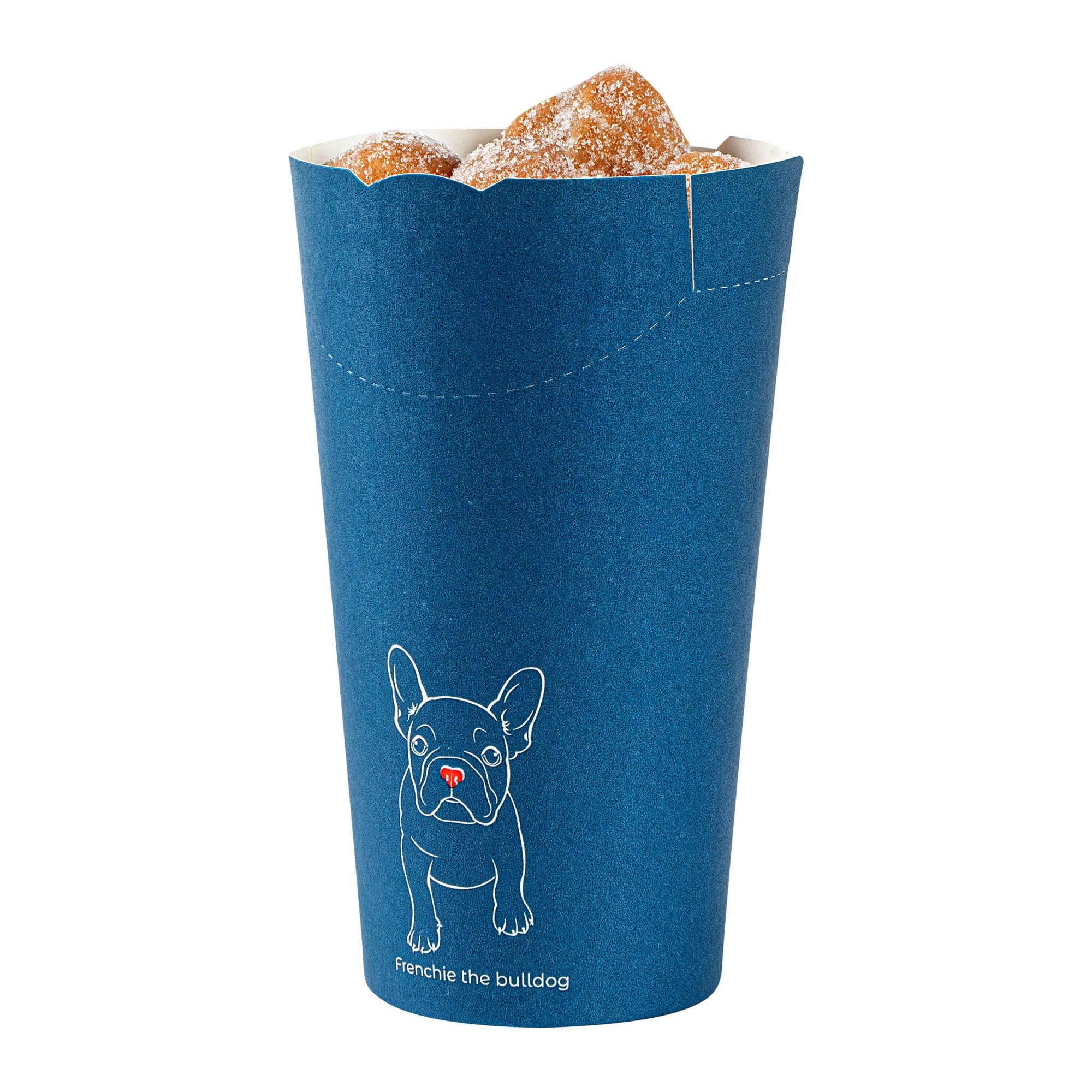 Bio Tek 20 oz Round Frenchie Paper To Go Fry Cup - 3 1/4" x 3 1/4" x 5" - 100 count box