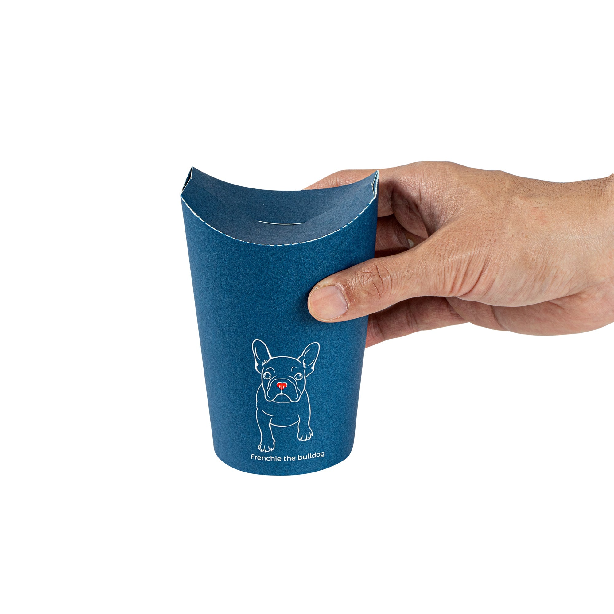 Bio Tek 20 oz Round Frenchie Paper To Go Fry Cup - 3 1/4" x 3 1/4" x 5" - 100 count box