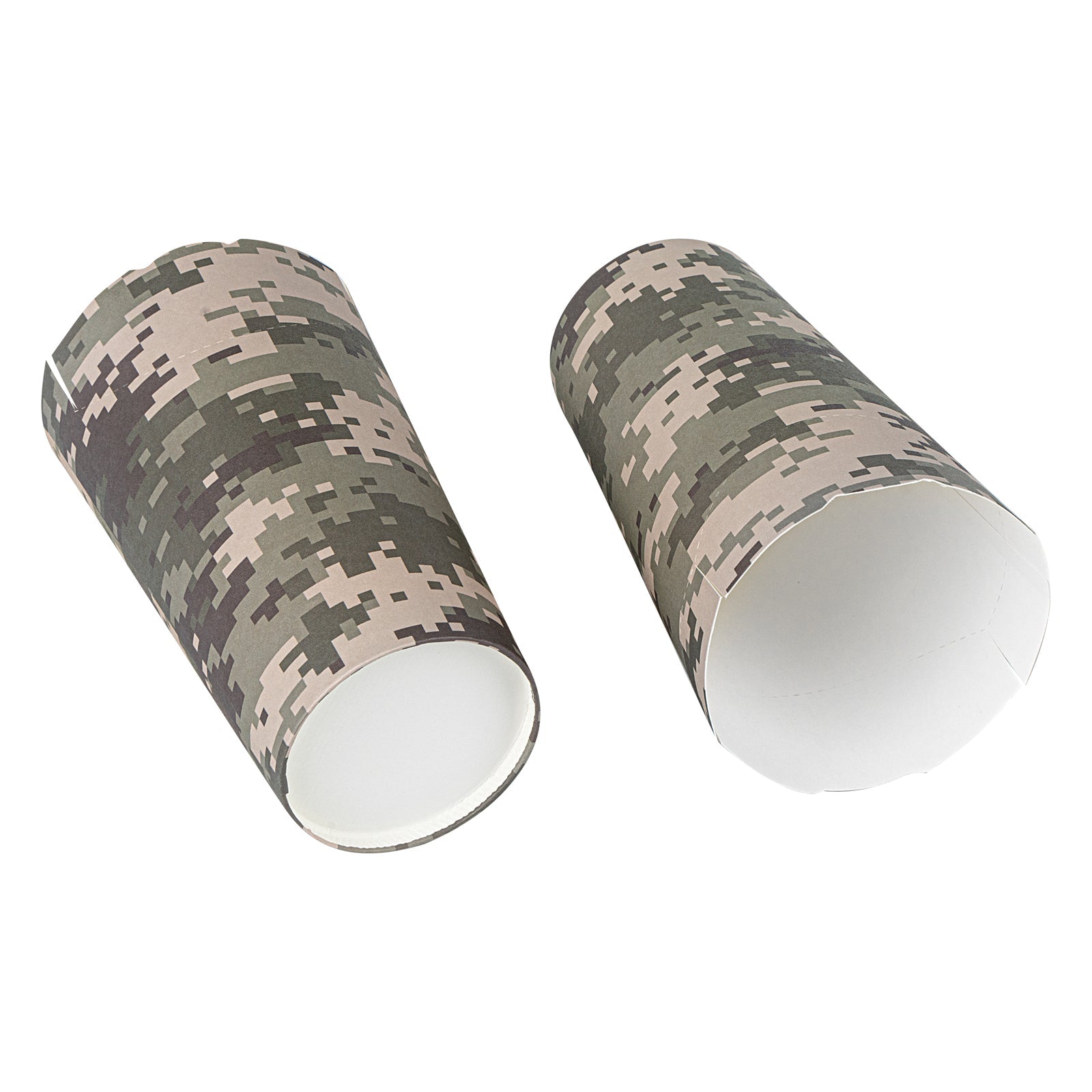 Bio Tek 20 oz Round Camouflage Paper To Go Fry Cup - 3 1/4" x 3 1/4" x 5" - 100 count box