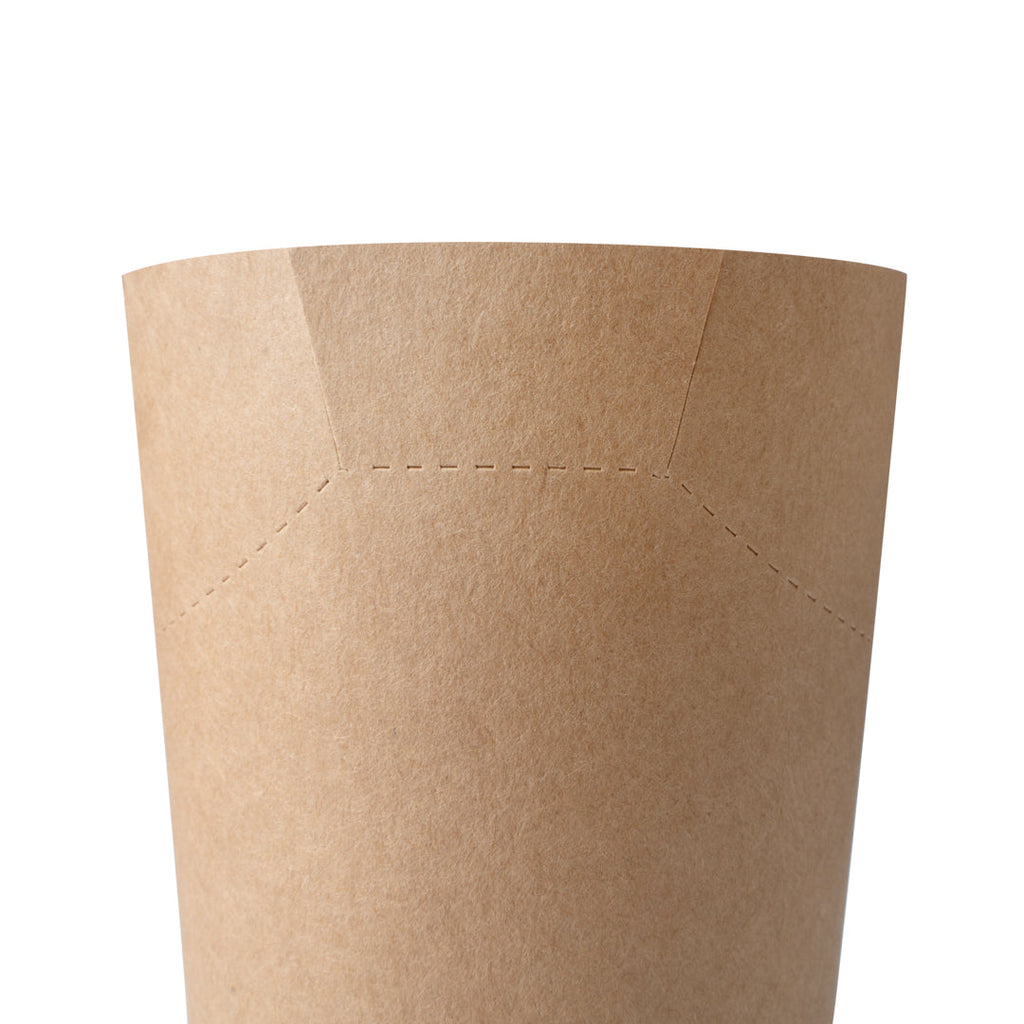 Bio Tek 20 oz Round Kraft Paper To Go Fry Cup - 3 1/4" x 3 1/4" x 5" - 100 count box