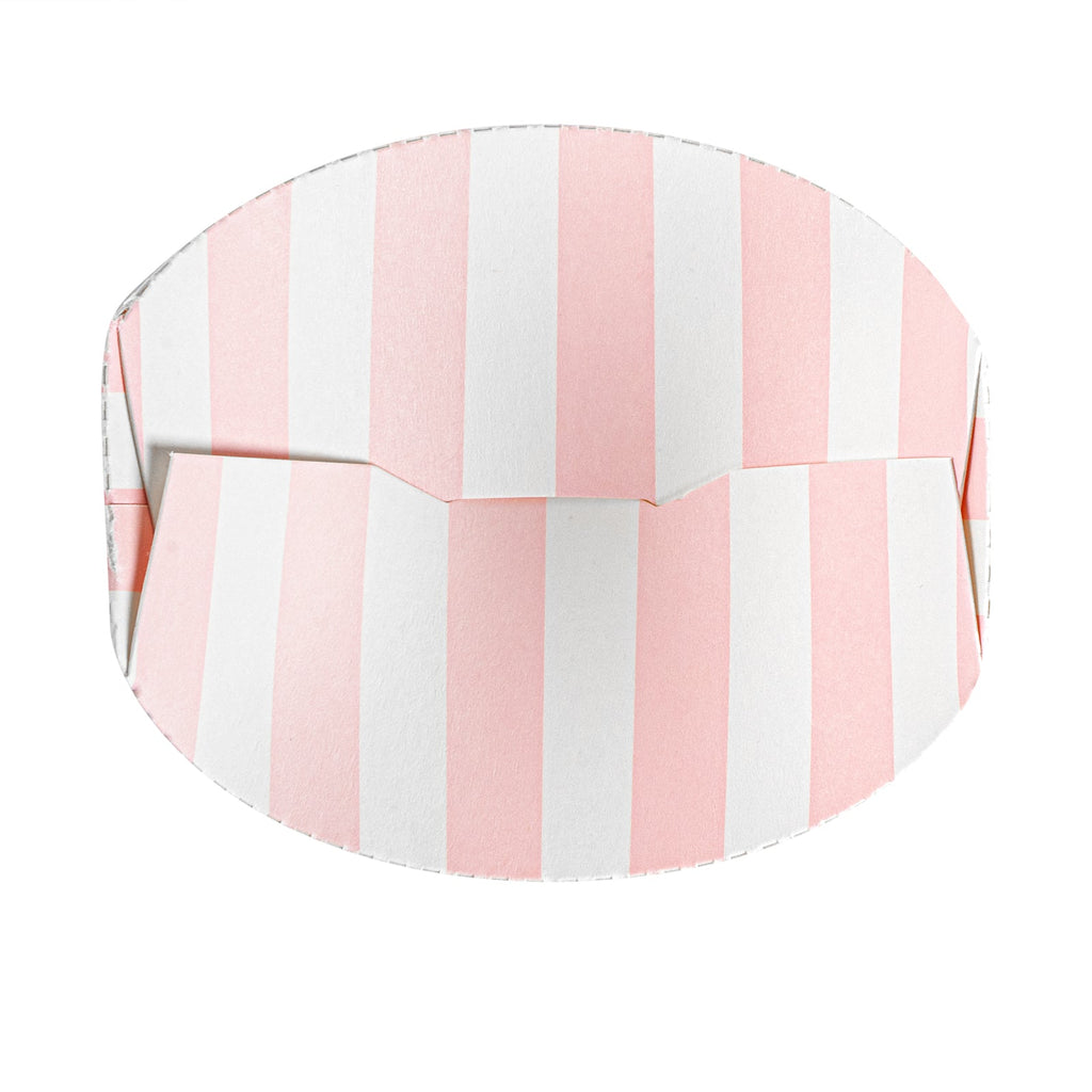 Bio Tek 20 oz Round Pink and White Stripe Paper To Go Fry Cup - 3 1/4" x 3 1/4" x 5" - 100 count box