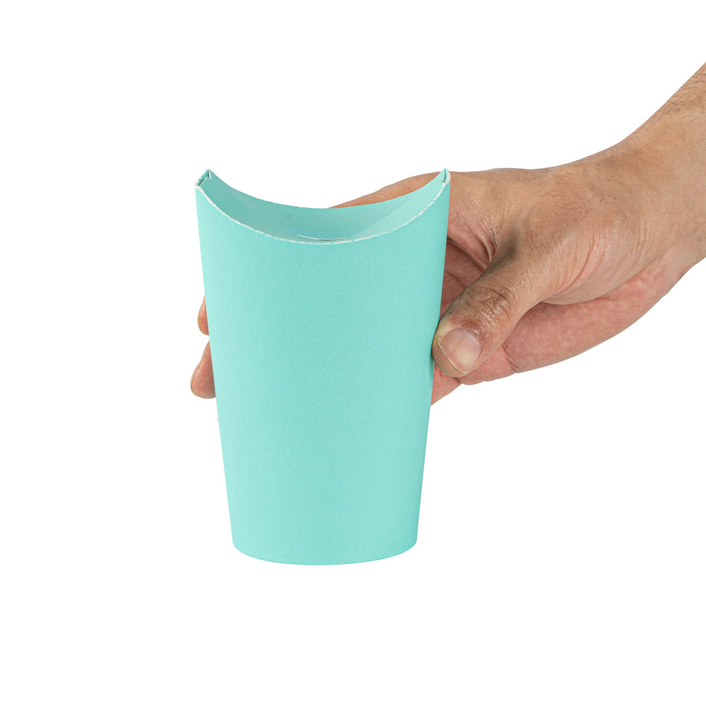 Bio Tek 20 oz Round Turquoise Paper To Go Fry Cup - 3 1/4" x 3 1/4" x 5" - 100 count box