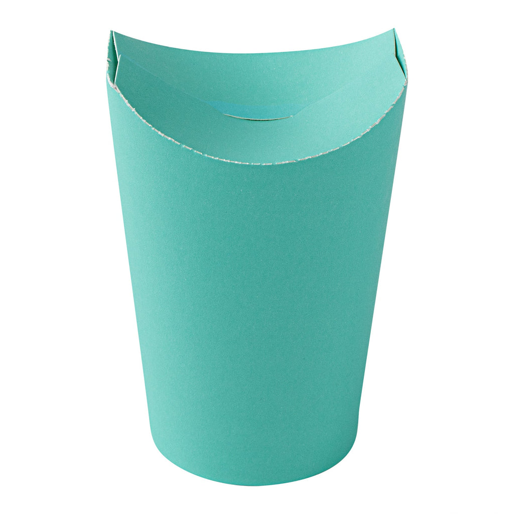 Bio Tek 20 oz Round Turquoise Paper To Go Fry Cup - 3 1/4" x 3 1/4" x 5" - 100 count box