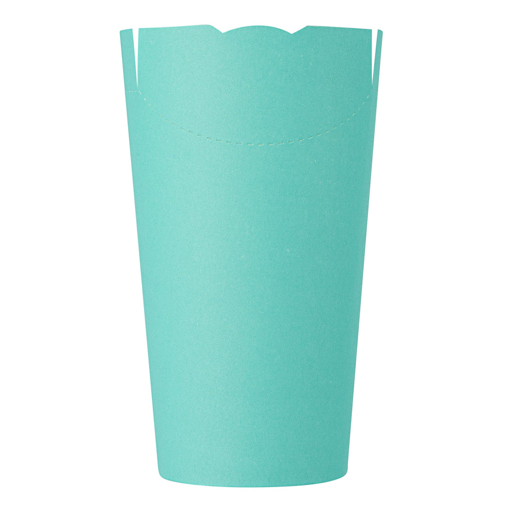Bio Tek 20 oz Round Turquoise Paper To Go Fry Cup - 3 1/4" x 3 1/4" x 5" - 100 count box