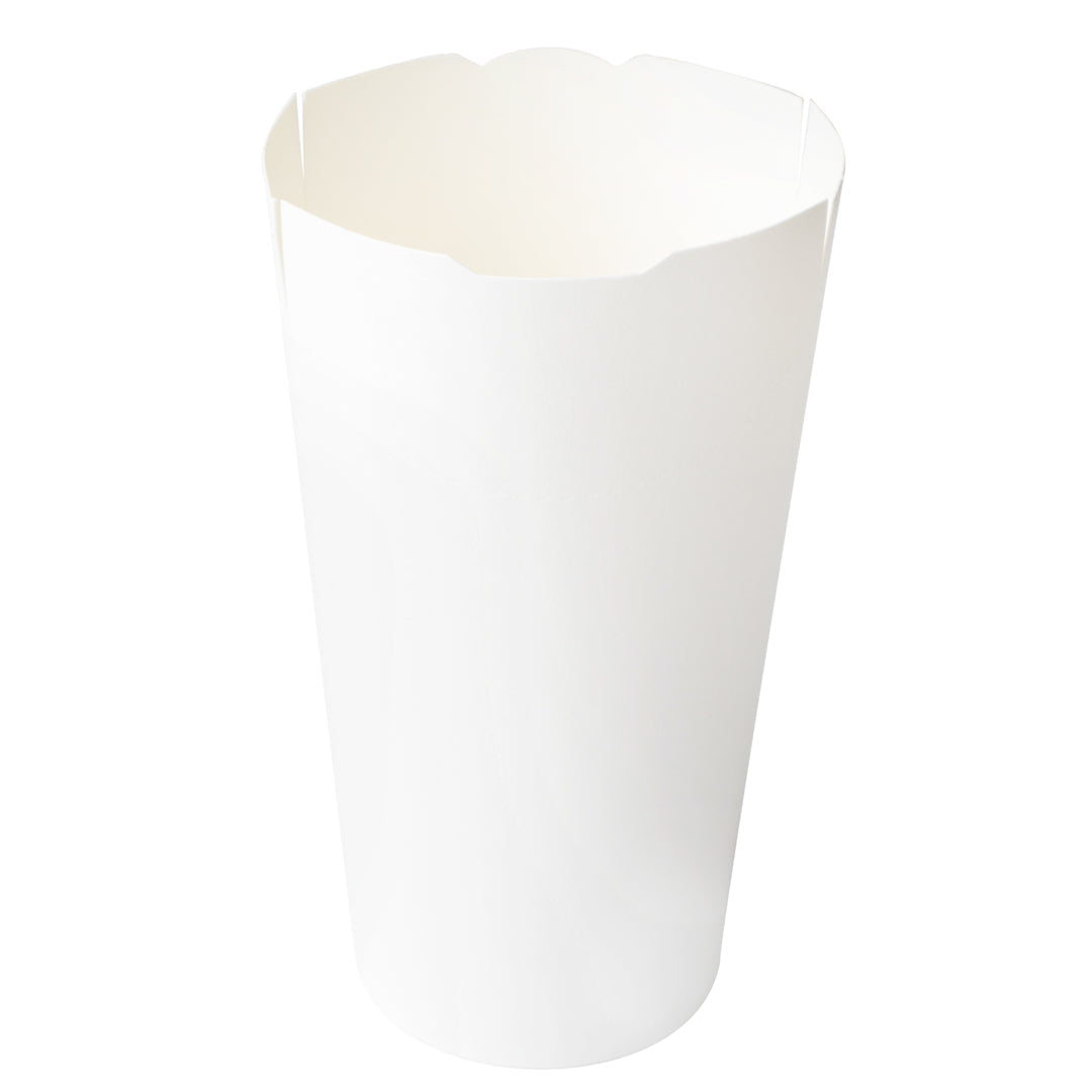 Bio Tek 20 oz Round White Paper To Go Fry Cup - 3 1/4" x 3 1/4" x 5" - 100 count box