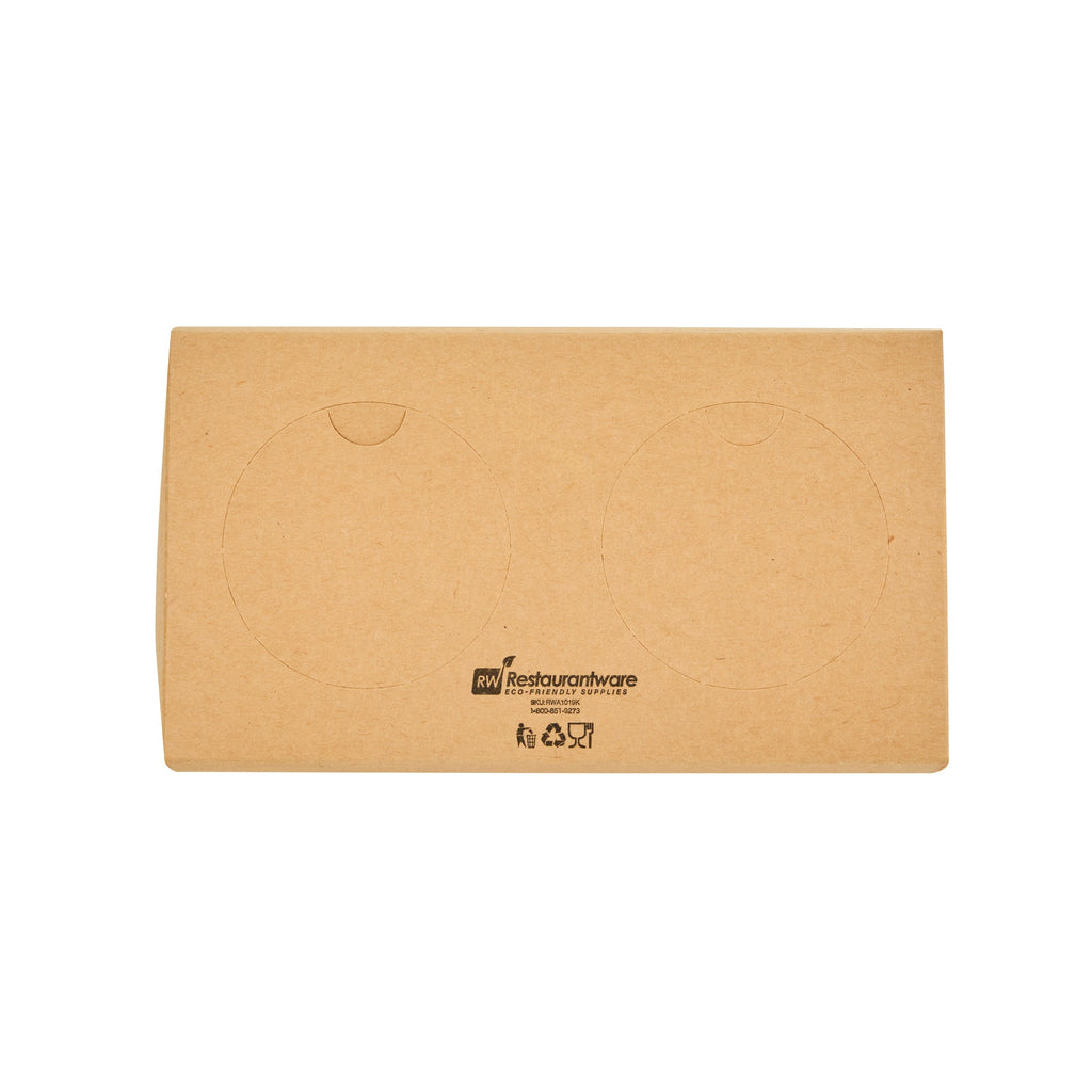 Bio Tek Kraft Paper To Go Lunch / Drink Carrier - with Handle - 8 3/4" x 4 1/4" x 8" - 100 count box