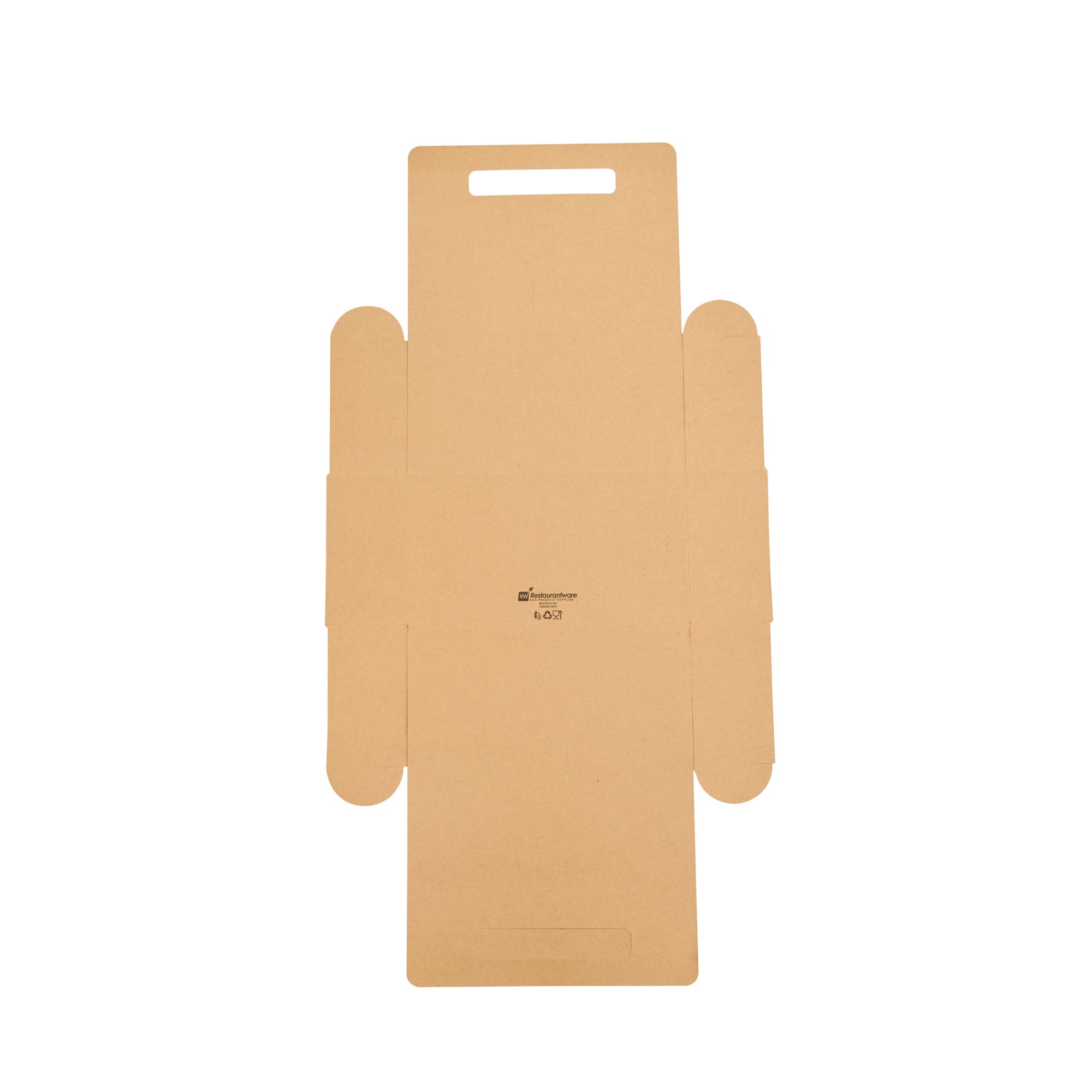 Bio Tek Kraft Paper To Go Lunch / Drink Carrier - with Handle - 8 3/4" x 4 1/4" x 8" - 100 count box
