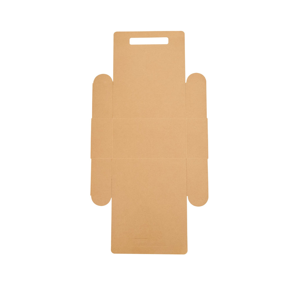 Bio Tek Kraft Paper To Go Lunch / Drink Carrier - with Handle - 8 3/4" x 4 1/4" x 8" - 100 count box