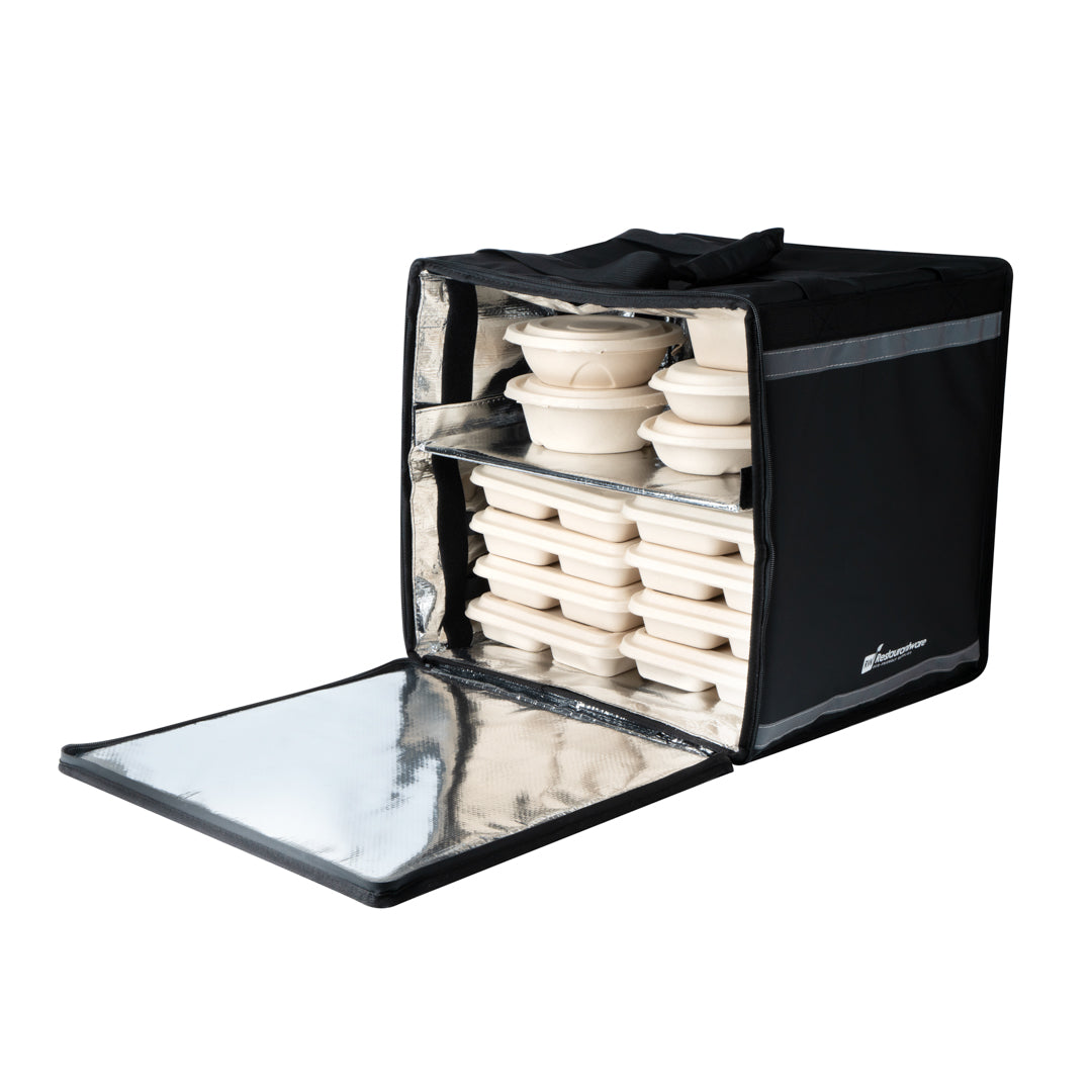 Cater Tek Black Insulated Food Delivery / Catering Bag - with Removable Insert - 17 3/4" - 1 count box