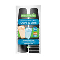 Restpresso 12 oz Black Paper Ripple Wall Coffee Cup - with Black Lid - 3 1/2" x 3 1/2" x 5" - 200 count box