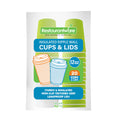 Restpresso 12 oz Eco Green Paper Ripple Wall Coffee Cup - with White Lid - 3 1/2" x 3 1/2" x 5" - 20 count box