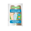 Restpresso 12 oz Kraft Paper Ripple Wall Coffee Cup - with White Lid - 3 1/2" x 3 1/2" x 5" - 20 count box