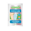 Restpresso 12 oz Light Pink Paper Ripple Wall Coffee Cup - with White Lid - 3 1/2" x 3 1/2" x 5" - 20 count box