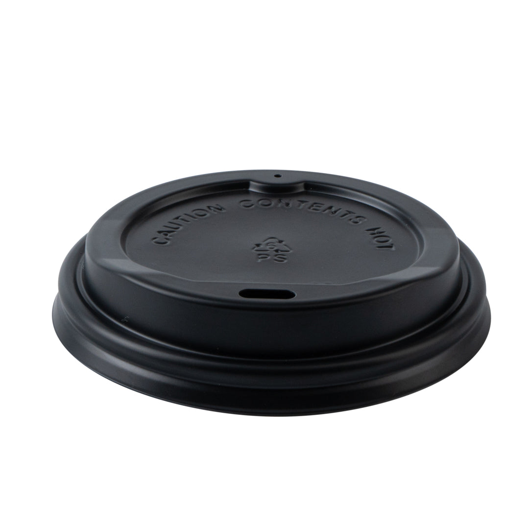 Restpresso 8 oz Black Paper Ripple Wall Coffee Cup - with Black Lid - 3 1/2" x 3 1/2" x 4" - 20 count box
