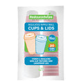 Restpresso 16 oz Light Pink Paper Ripple Wall Coffee Cup - with White Lid - 3 1/2" x 3 1/2" x 6 1/4" - 20 count box