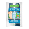Restpresso 16 oz Midnight Blue Paper Ripple Wall Coffee Cup - with White Lid - 3 1/2" x 3 1/2" x 6 1/4" - 20 count box