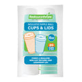 Restpresso 16 oz Light Green Paper Ripple Wall Coffee Cup - with White Lid - 3 1/2" x 3 1/2" x 6 1/4" - 20 count box