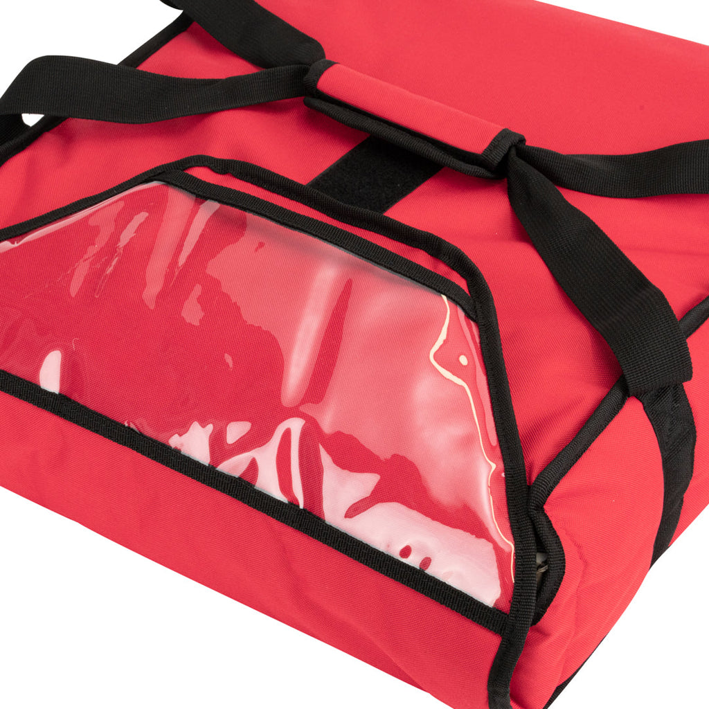 Delivery Tek Red Pizza Bag - Holds 2-16" or 3-14", Insulated - 16 1/2" x 18" x 6 1/2" - 1 count box
