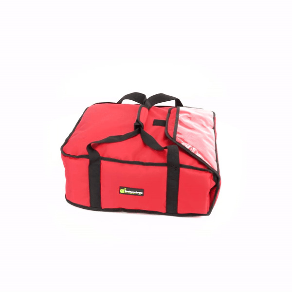 Delivery Tek Red Pizza Bag - Holds 3-18" or 4-16", Insulated - 17 1/2" x 20" x 7 1/2" - 1 count box