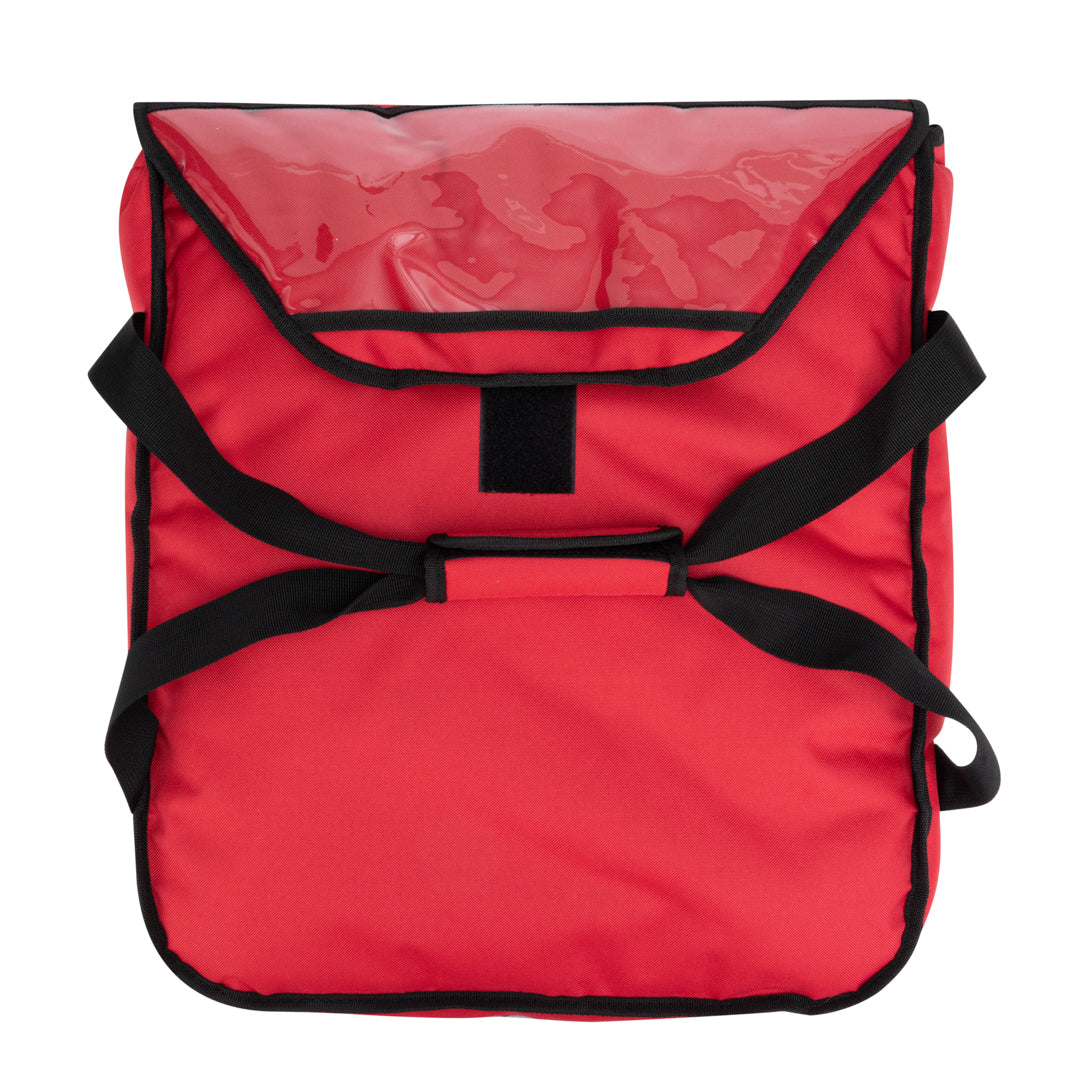 Delivery Tek Red Pizza Bag - Holds 3-18" or 4-16", Insulated - 17 1/2" x 20" x 7 1/2" - 1 count box