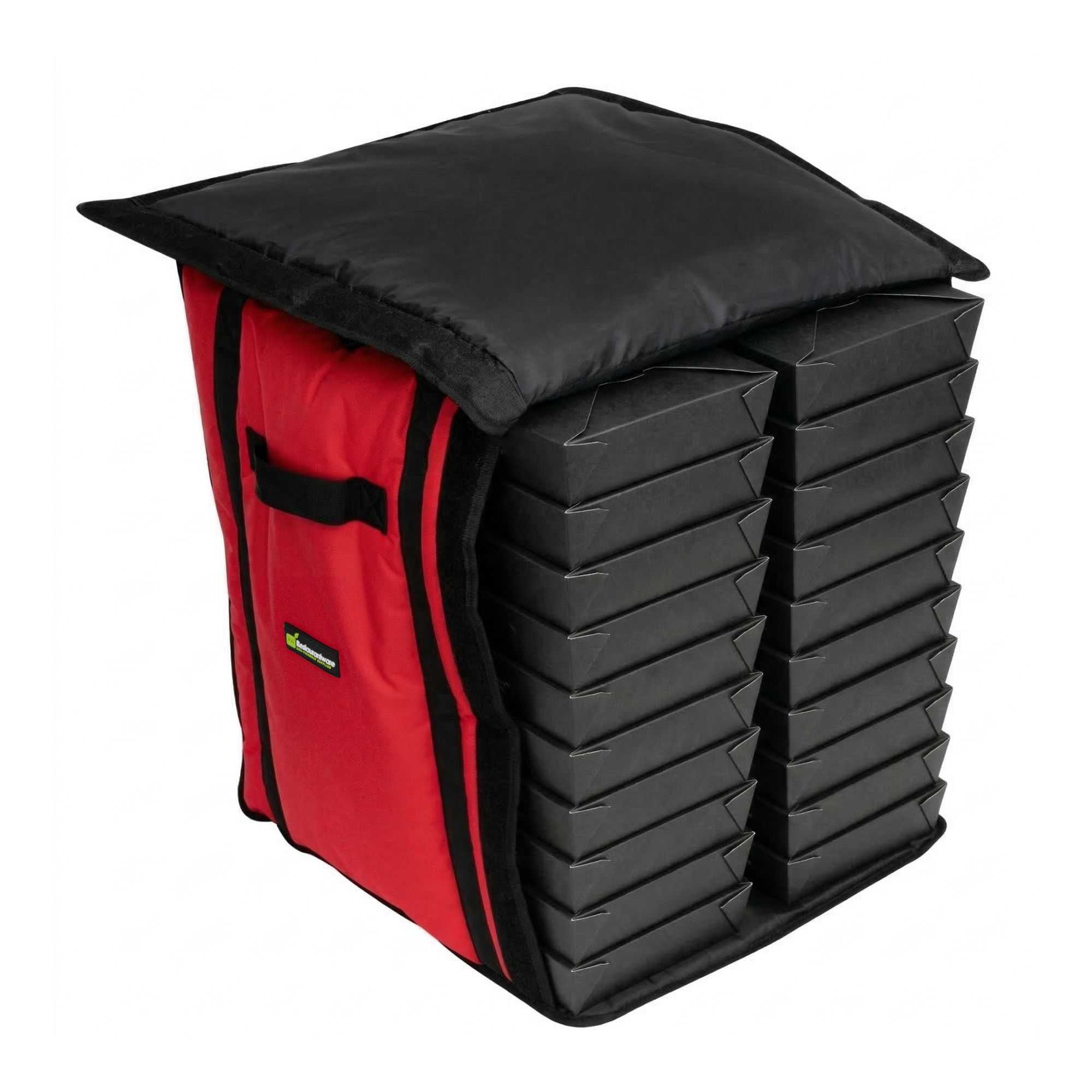 Delivery Tek Red Pizza Bag - Holds 10-18", Insulated - 19" x 19" x 23" - 1 count box