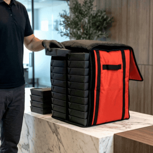 Delivery Tek Red Pizza Bag - Holds 10-18", Insulated - 19" x 19" x 23" - 1 count box