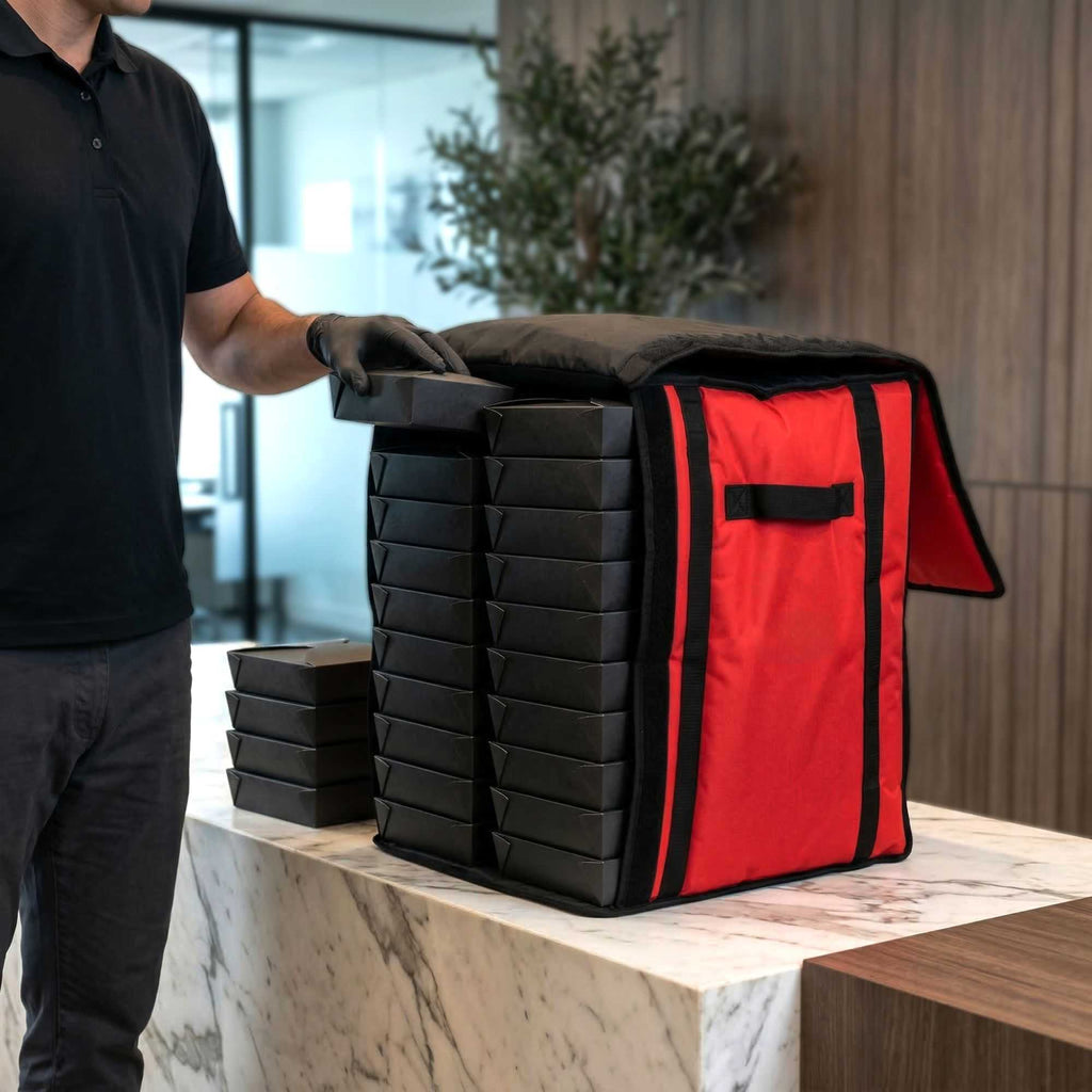 Delivery Tek Red Pizza Bag - Holds 10-18", Insulated - 19" x 19" x 23" - 1 count box