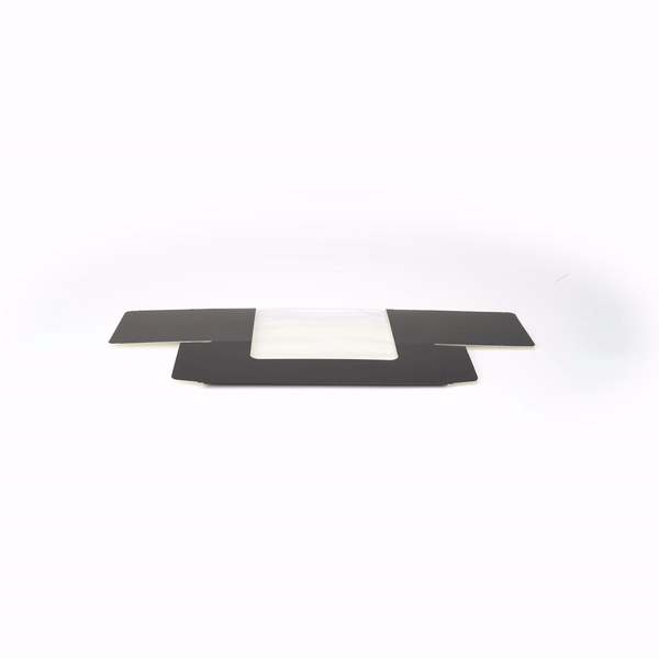 Pastry Tek Black Paper Pastry / Cake Box - with Window - 9 3/4" x 4 3/4" x 4" - 100 count box