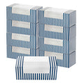 Pastry Tek Blue and White Stripe Paper Pastry / Cake Box - with Window - 9 3/4" x 4 3/4" x 4" - 100 count box