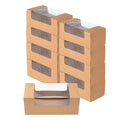 Pastry Tek Kraft Paper Pastry / Cake Box - with Window - 9 3/4" x 4 3/4" x 4" - 100 count box