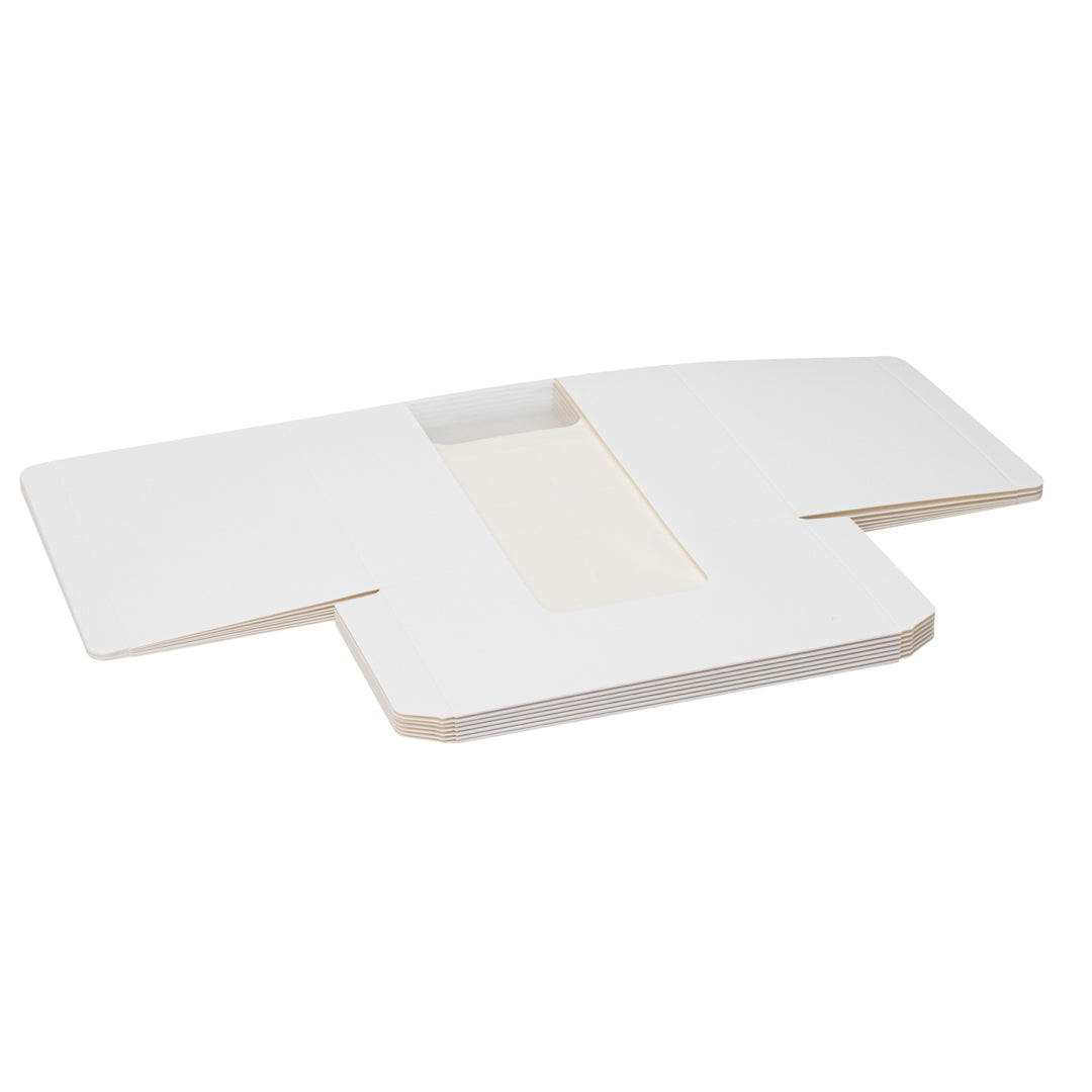 Pastry Tek White Paper Pastry / Cake Box - with Window - 9 3/4" x 4 3/4" x 4" - 100 count box