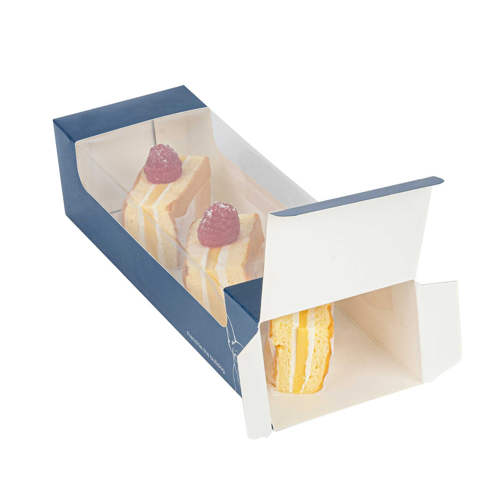 Pastry Tek Frenchie Paper Pastry / Cake Box - with Window - 9 3/4" x 3 1/4" x 2 1/4" - 100 count box