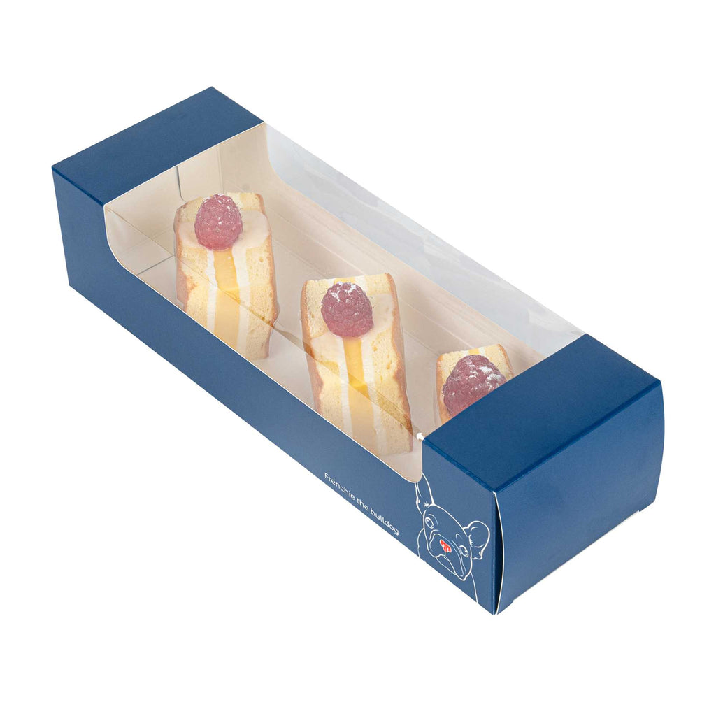 Pastry Tek Frenchie Paper Pastry / Cake Box - with Window - 9 3/4" x 3 1/4" x 2 1/4" - 100 count box