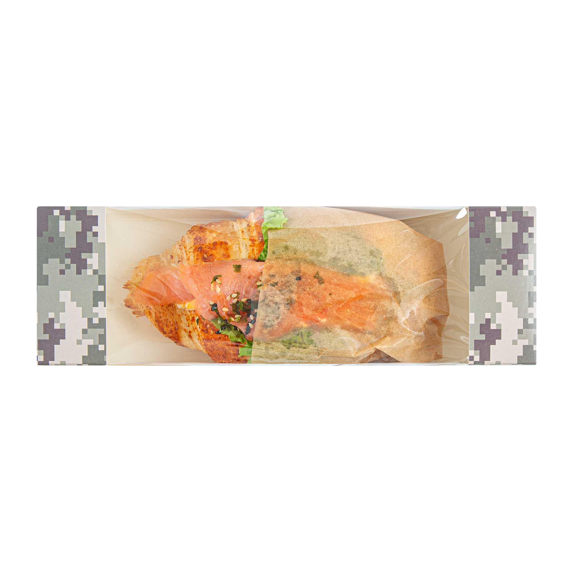 Pastry Tek Camouflage Paper Pastry / Cake Box - with Window - 9 3/4" x 3 1/4" x 2 1/4" - 100 count box
