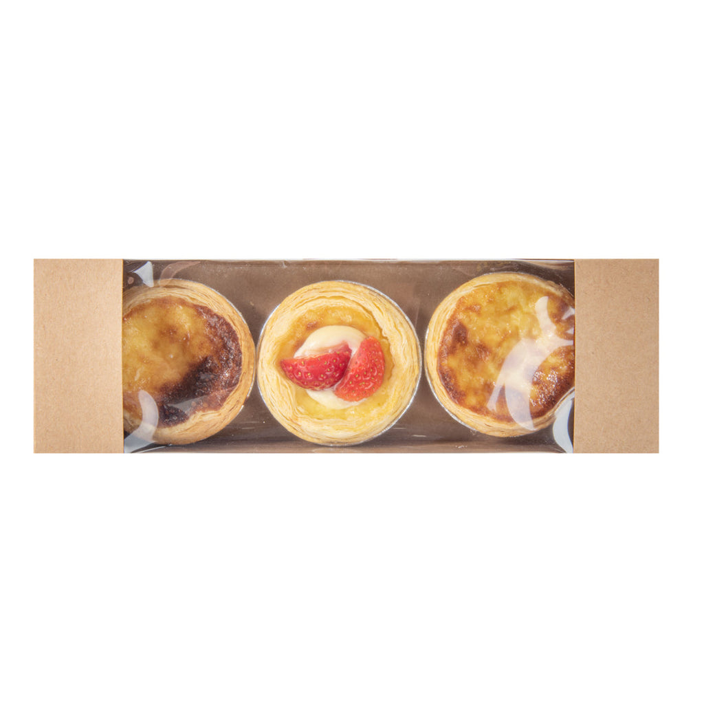 Pastry Tek Kraft Paper Pastry / Cake Box - with Window - 9 3/4" x 3 1/4" x 2 1/4" - 100 count box
