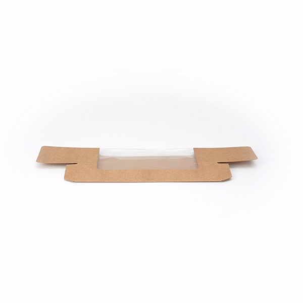 Pastry Tek Kraft Paper Pastry / Cake Box - with Window - 9 3/4" x 3 1/4" x 2 1/4" - 100 count box