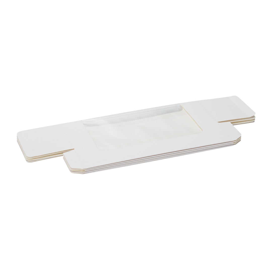 Pastry Tek White Paper Pastry / Cake Box - with Window - 9 3/4" x 3 1/4" x 2 1/4" - 100 count box