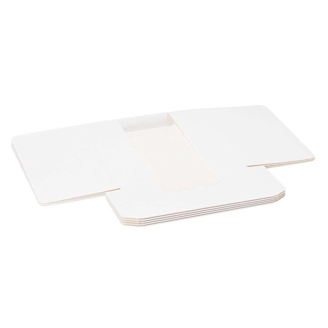 Pastry Tek White Paper Pastry / Cake Box - with Window - 7 3/4" x 4 3/4" x 2 1/4" - 100 count box
